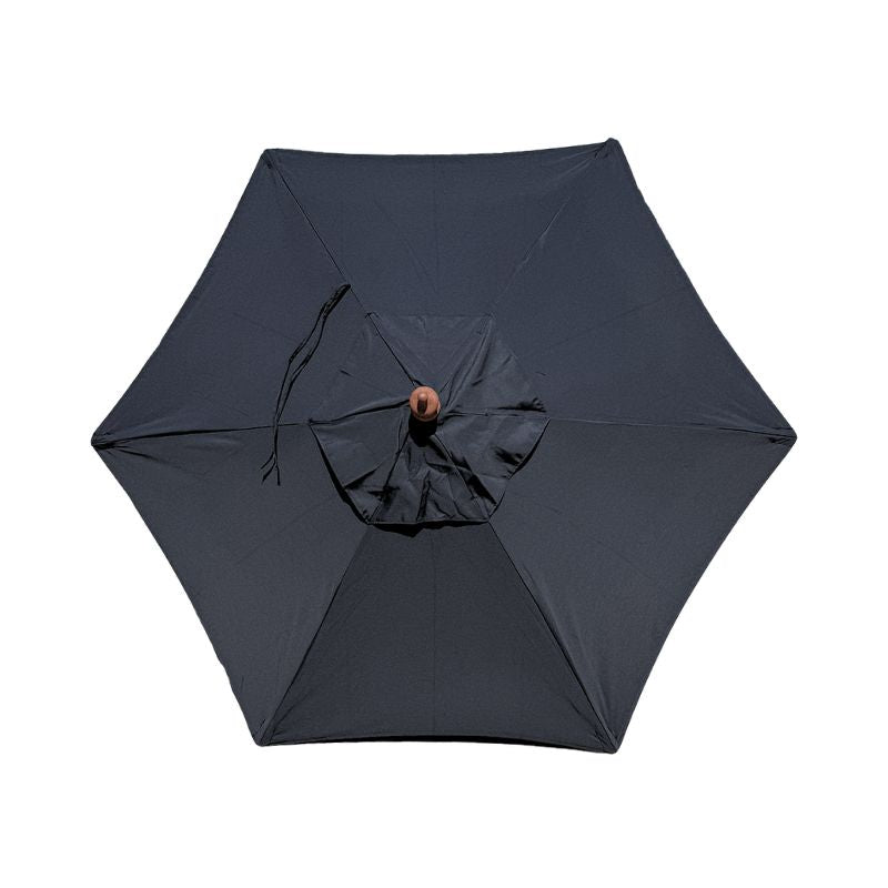 Black 6 Rib Acrylic Fade Resistant Patio Umbrella canopy replacement