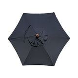 Black 6 Rib Acrylic Fade Resistant Patio Umbrella canopy replacement